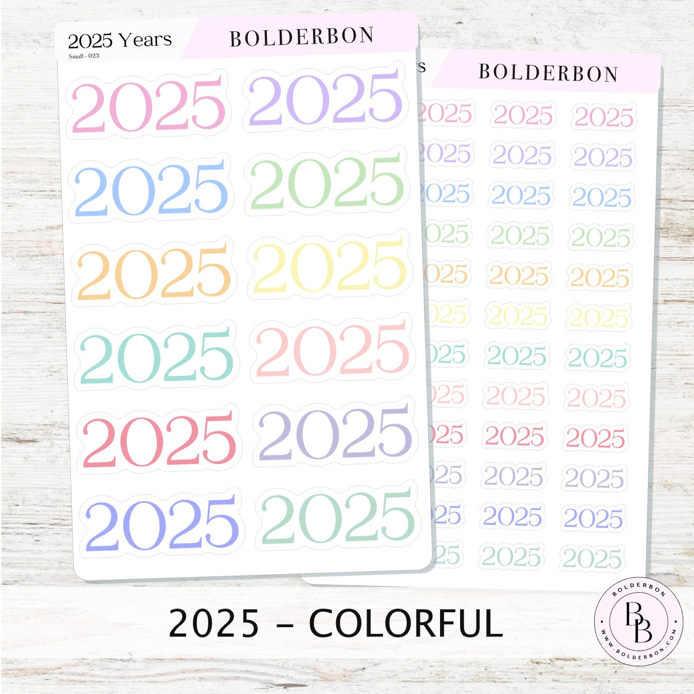 2025 YEAR - COLORFUL  || Script Planner Stickers