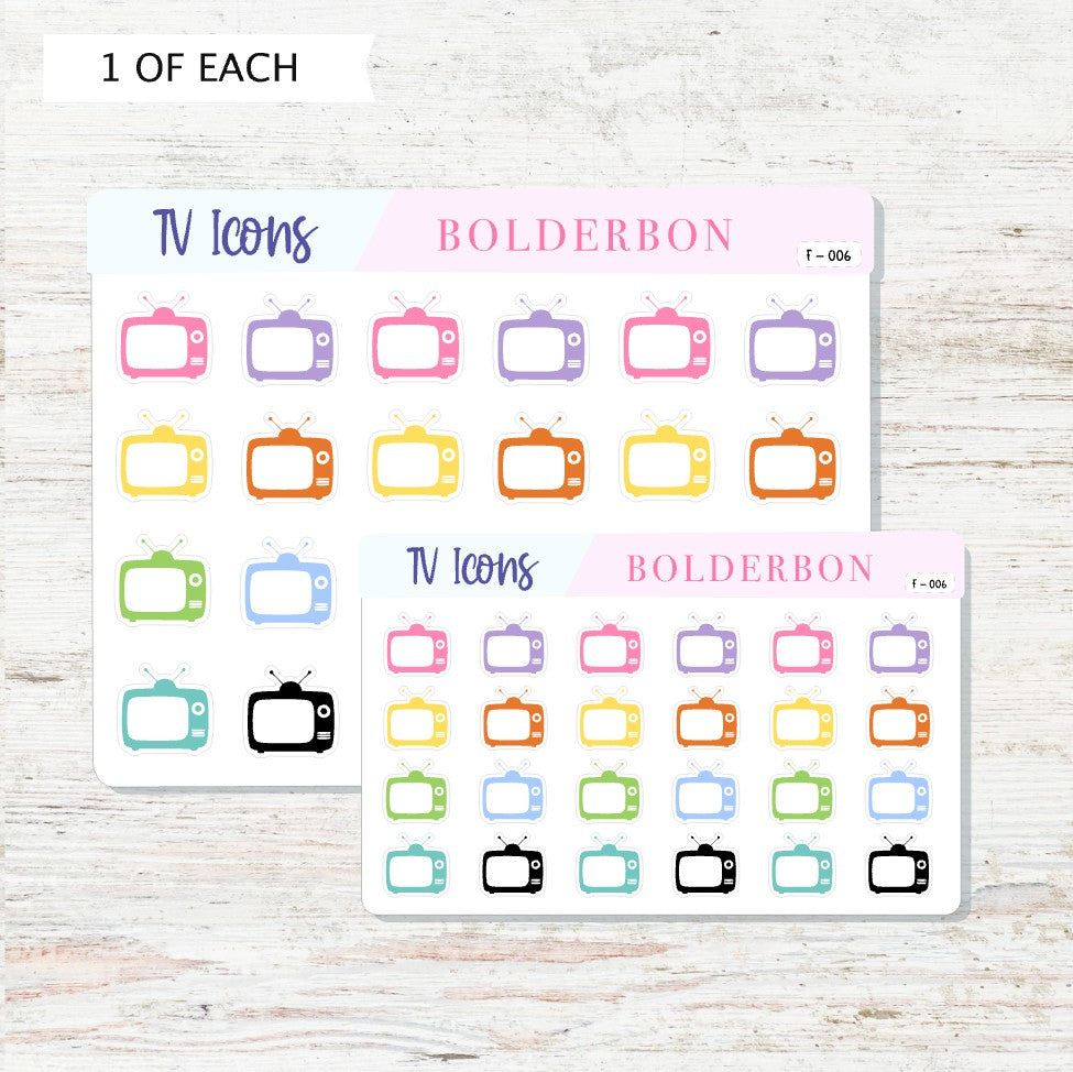 TV ICONS || Planner Stickers, Televison, Movie, TV Show, Functional