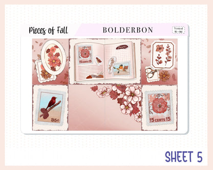 PIECES OF FALL || 7x9 Vertical Planner Sticker Kit