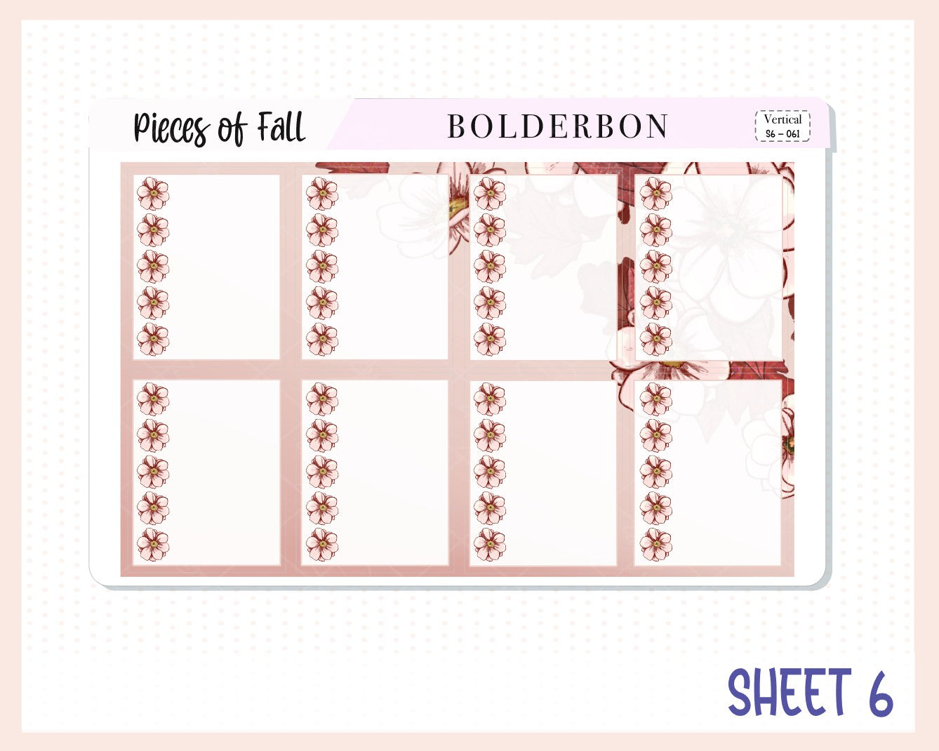 PIECES OF FALL || 7x9 Vertical Planner Sticker Kit