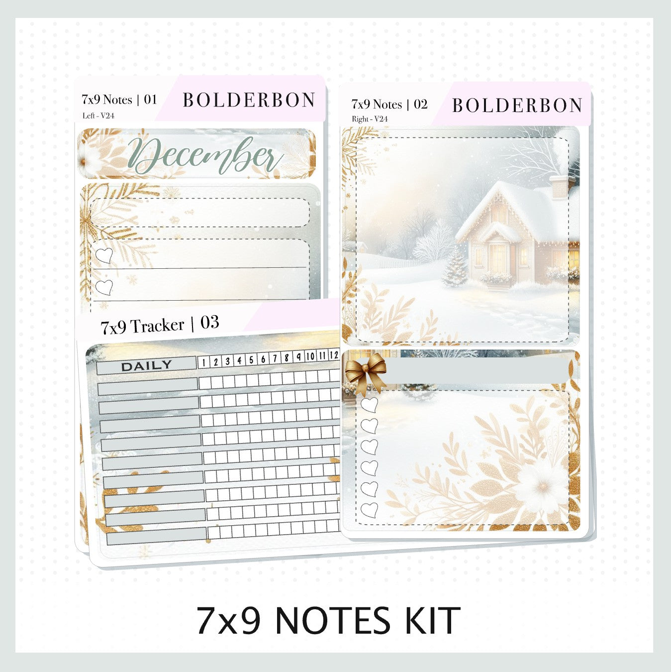 DECEMBER 7x9 Notes Kit || Planner Sticker Kit for Erin Condren Dashboard