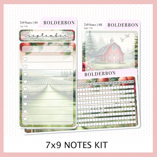 SEPTEMBER 7x9 Notes Kit || Planner Sticker Kit for Erin Condren Dashboard