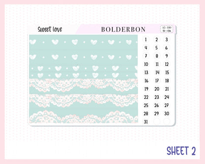 SWEET LOVE || A5 Daily Duo Planner Sticker Kit