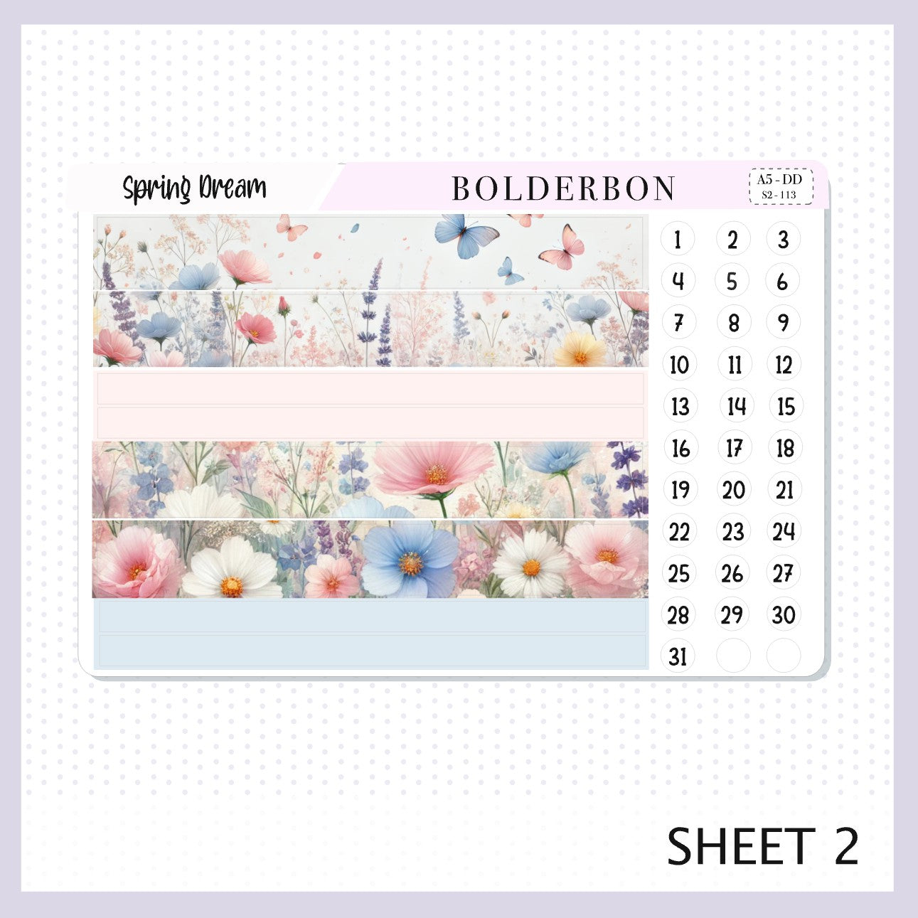 SPRING DREAM || A5 Daily Duo Planner Sticker Kit