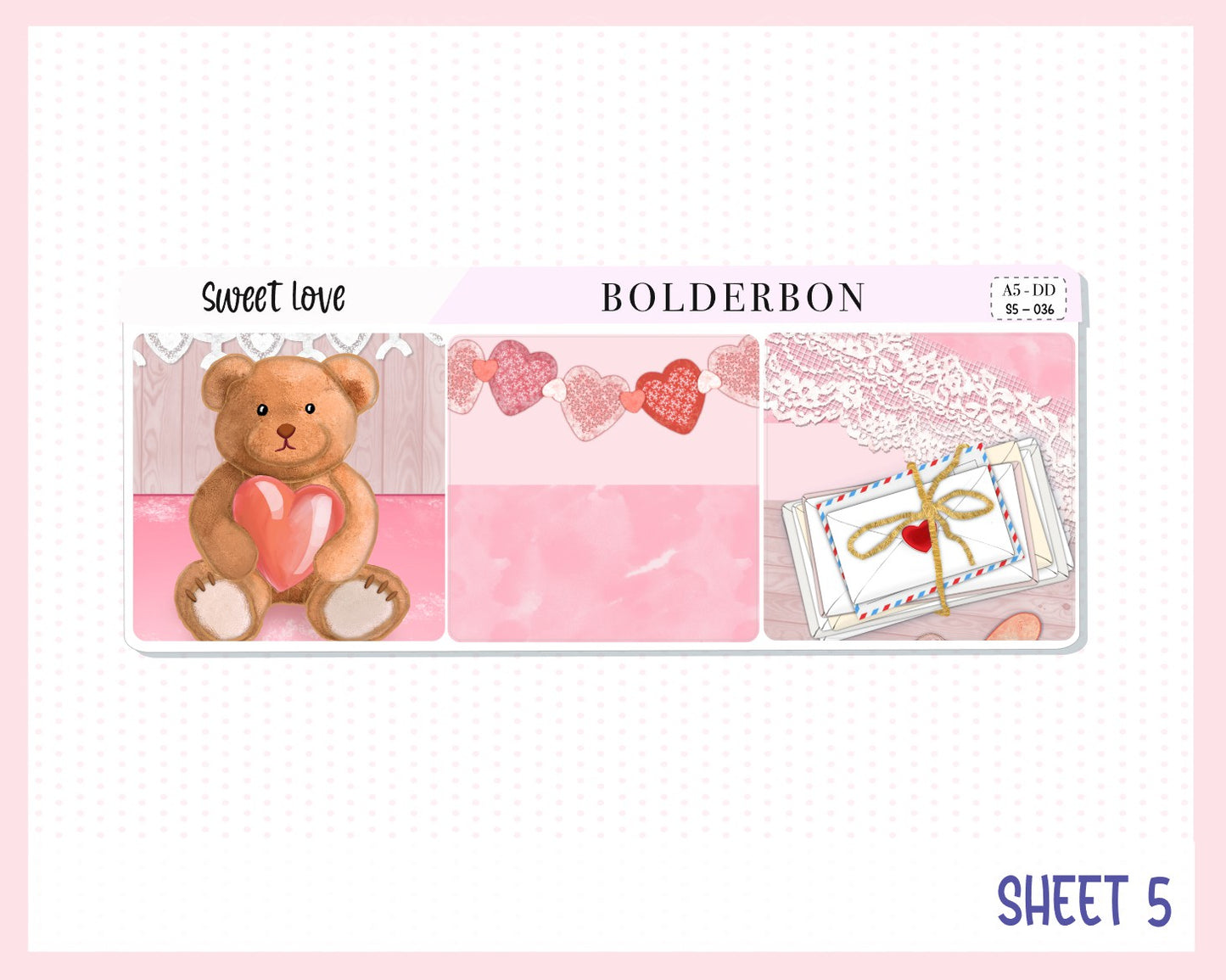 SWEET LOVE || A5 Daily Duo Planner Sticker Kit