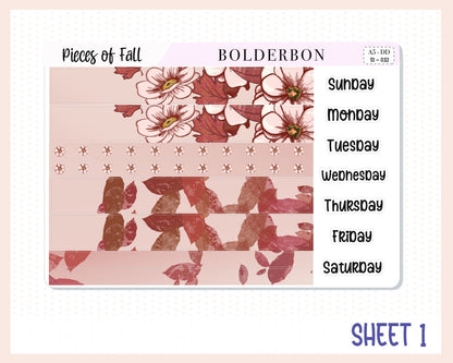 PIECES OF FALL || A5 Daily Duo Planner Sticker Kit