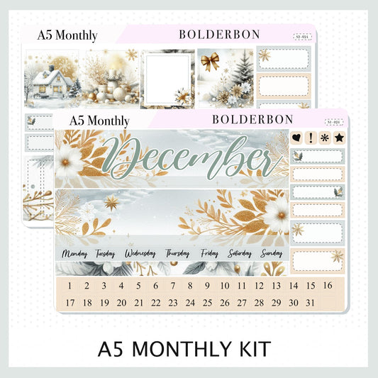 DECEMBER A5 MONTHLY KIT || Planner Stickers for Erin Condren