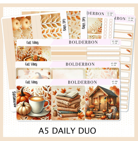 FALL VIBES || A5 Daily Duo Planner Sticker Kit