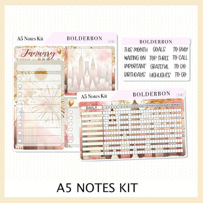 JANUARY A5 NOTES KIT || Compact Vertical, A5 Daily Duo, A5 Horizontal, Planner Stickers