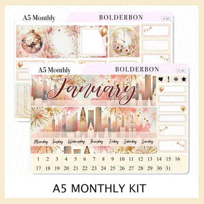 JANUARY A5 MONTHLY KIT || Planner Stickers for Erin Condren