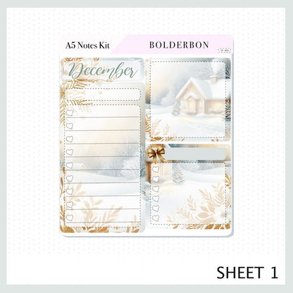 DECEMBER A5 NOTES KIT || Compact Vertical, A5 Daily Duo, A5 Horizontal, Planner Stickers