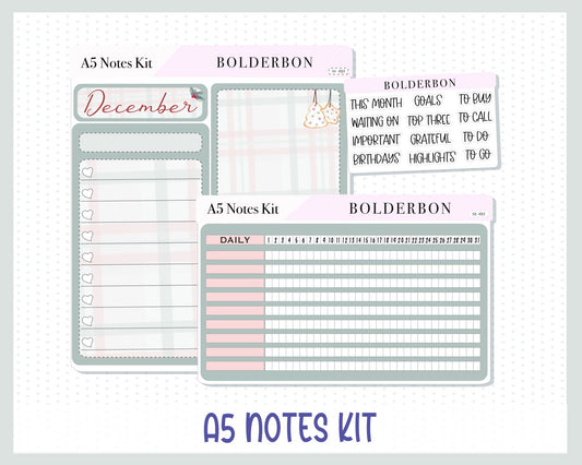 DECEMBER A5 NOTES KIT  || "Christmas Joy" Planner Sticker Kit