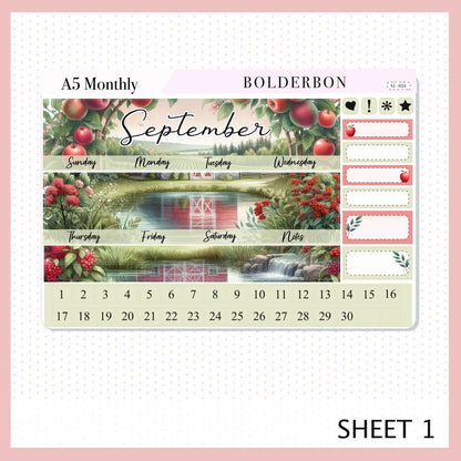 SEPTEMBER A5 MONTHLY KIT || Planner Stickers for Erin Condren