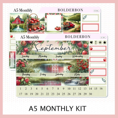 SEPTEMBER A5 MONTHLY KIT || Planner Stickers for Erin Condren