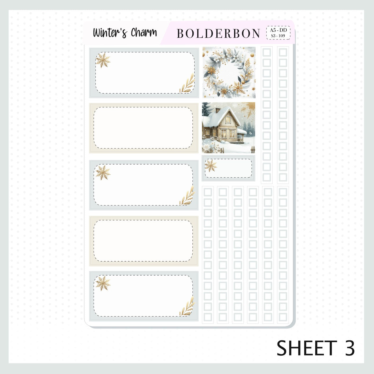 WINTER'S CHARM || A5 Daily Duo Planner Sticker Kit