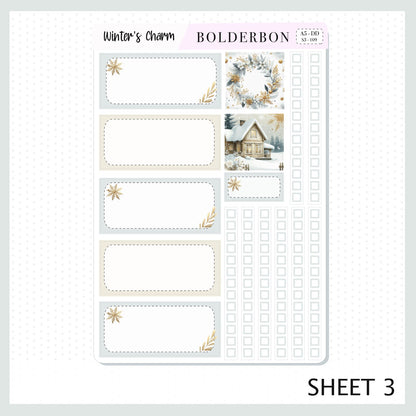 WINTER'S CHARM || A5 Daily Duo Planner Sticker Kit