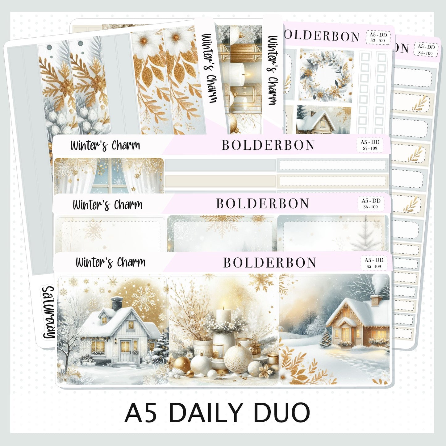 WINTER'S CHARM || A5 Daily Duo Planner Sticker Kit