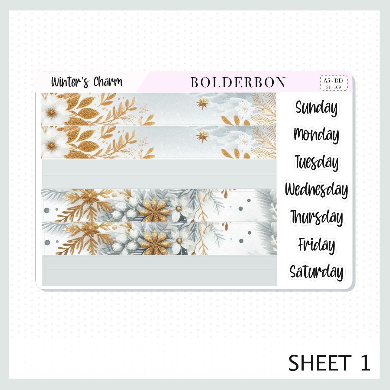 WINTER'S CHARM || A5 Daily Duo Planner Sticker Kit