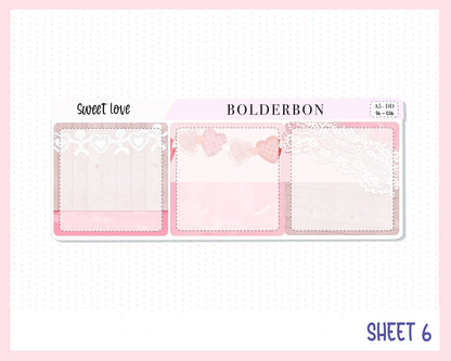 SWEET LOVE || A5 Daily Duo Planner Sticker Kit