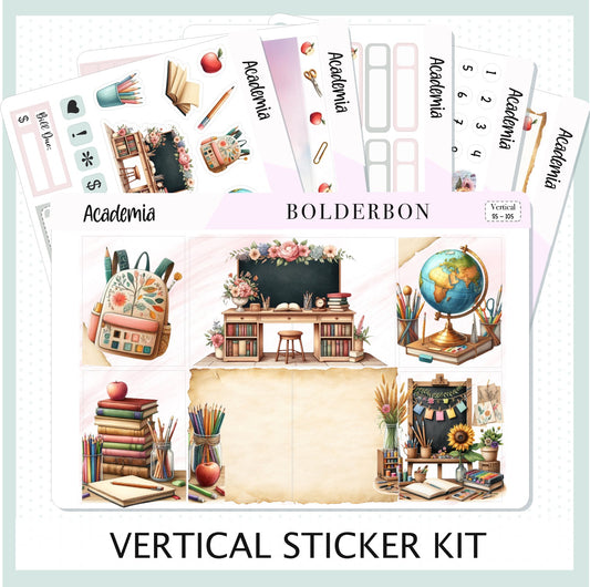 ACADEMIA || 7x9 Vertical Planner Sticker Kit