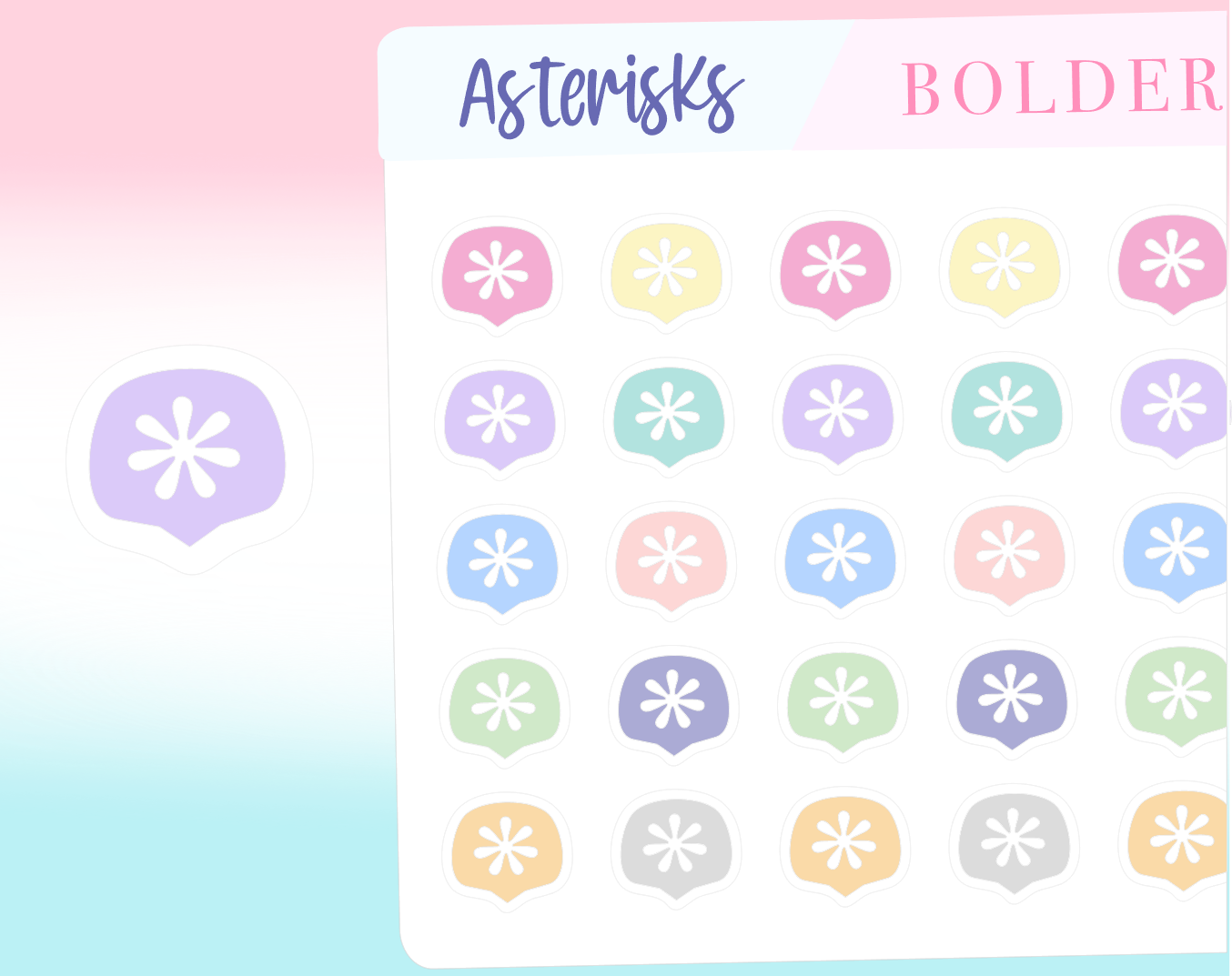 ASTERISK ICONS || Functional Planner Stickers