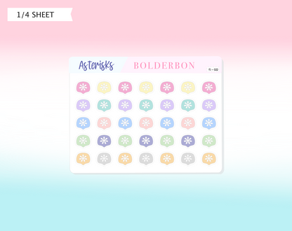 ASTERISK ICONS || Functional Planner Stickers