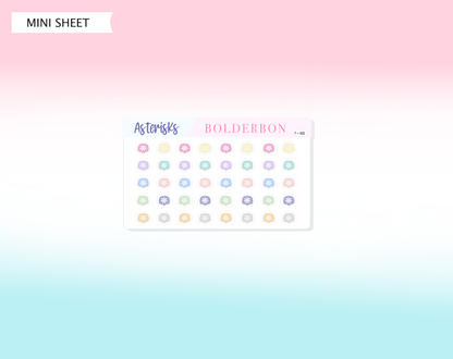 ASTERISK ICONS || Functional Planner Stickers