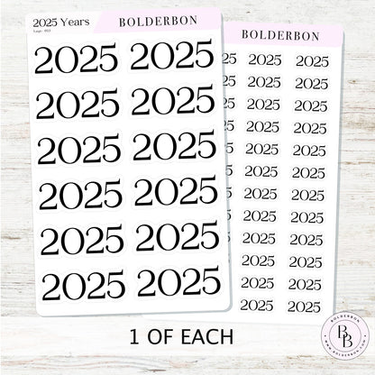 2025 YEAR - BLACK  || Script Planner Stickers