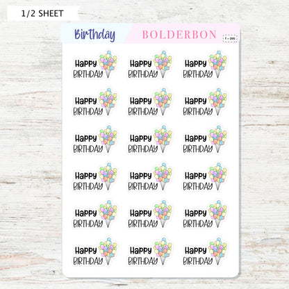 HAPPY BIRTHDAY BALLOON  || Planner Stickers