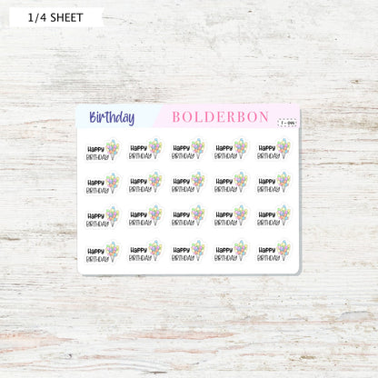 HAPPY BIRTHDAY BALLOON  || Planner Stickers