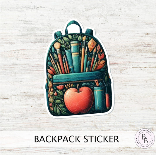BACKPACK sticker || School, Academic Sticker, Planner Scrapbook, Laptop Sticker, Water Bottle Sticker, Car Decal