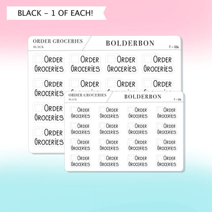 ORDER GROCERIES || Functional Planner Stickers