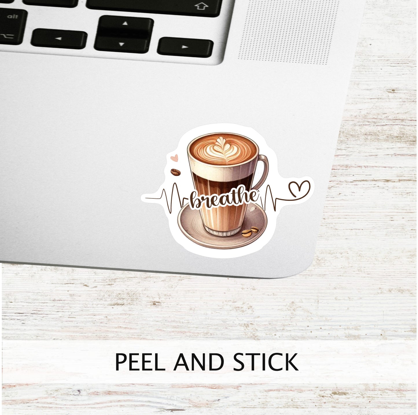 Breathe Coffee Sticker || Laptop Sticker, Kindle Sticker, Book Lover, Coffee Lover, Unique Gift, Bookish Gift sticker, Planner Scrapbook (Copy)