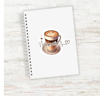 Breathe Coffee Sticker || Laptop Sticker, Kindle Sticker, Book Lover, Coffee Lover, Unique Gift, Bookish Gift sticker, Planner Scrapbook (Copy)