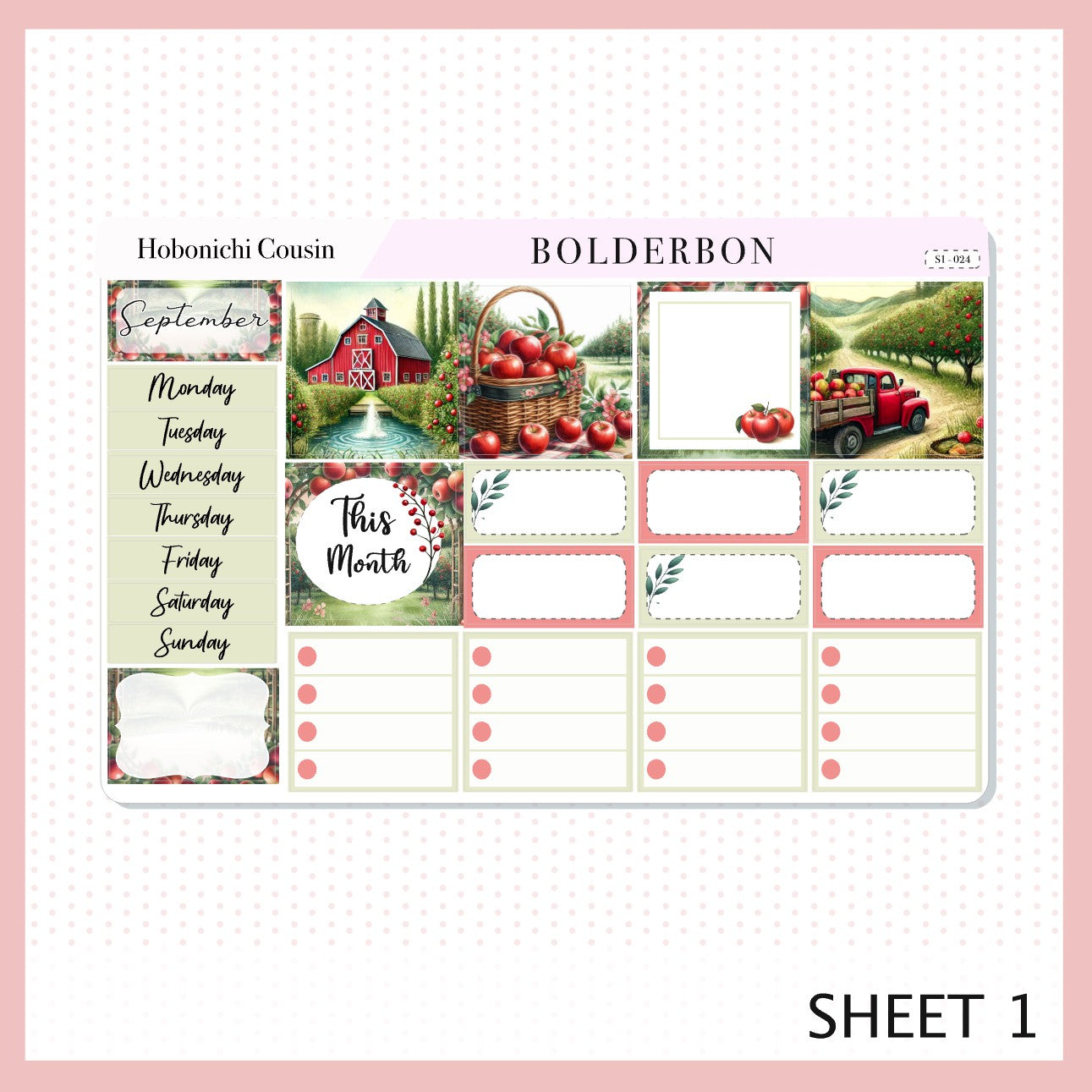 SEPTEMBER Hobonichi Cousin and A5 Day Free || Monthly Planner Sticker Kit