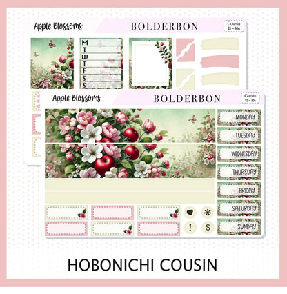 APPLE BLOSSOMS Hobonichi Cousin || Planner Sticker Kit