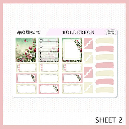 APPLE BLOSSOMS Hobonichi Cousin || Planner Sticker Kit