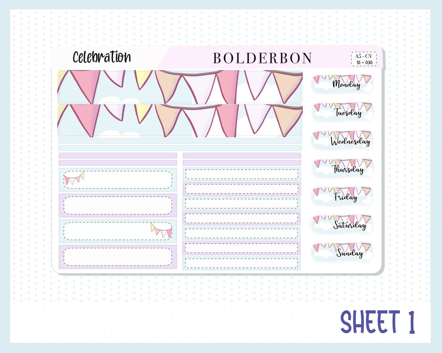 CELEBRATION || A5 Compact Vertical Planner Sticker Kit