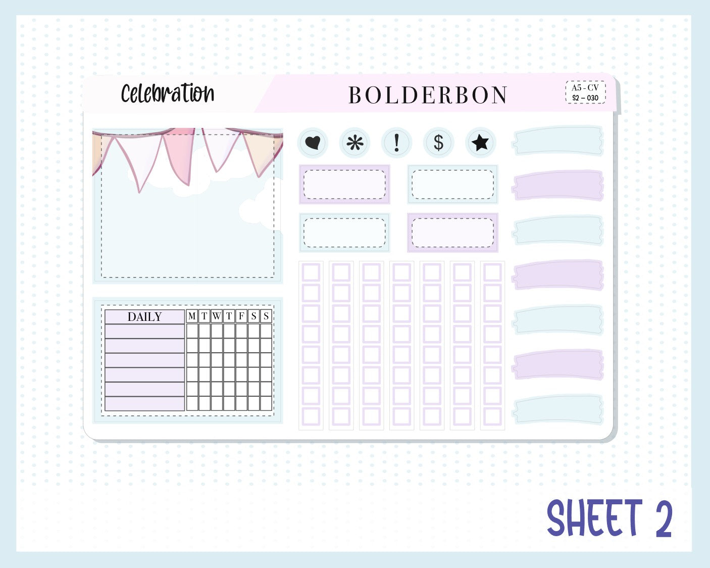 CELEBRATION || A5 Compact Vertical Planner Sticker Kit