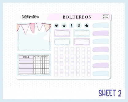 CELEBRATION || A5 Compact Vertical Planner Sticker Kit