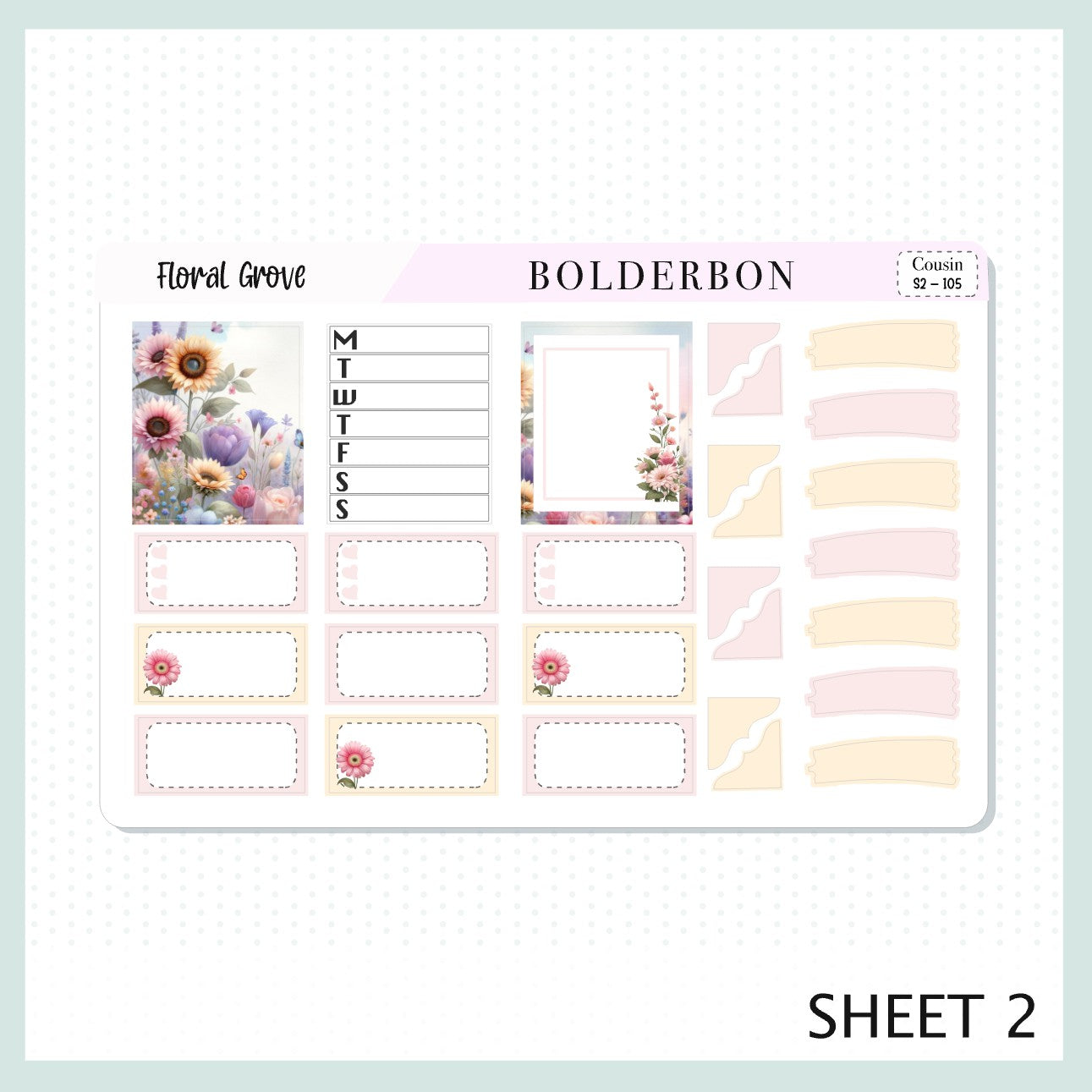 FLORAL GROVE Hobonichi Cousin || Planner Sticker Kit