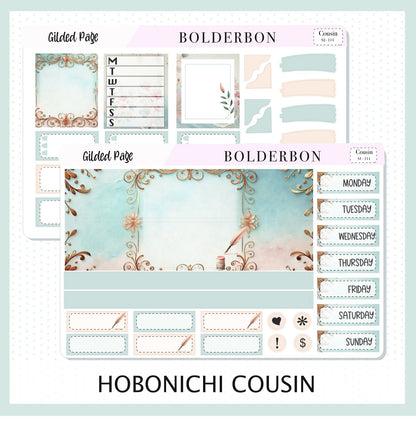 GILDED PAGE Hobonichi Cousin || Bookish, Planner Sticker Kit