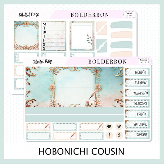 GILDED PAGE Hobonichi Cousin || Bookish, Planner Sticker Kit