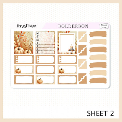 HARVEST HAVEN Hobonichi Cousin || Planner Sticker Kit