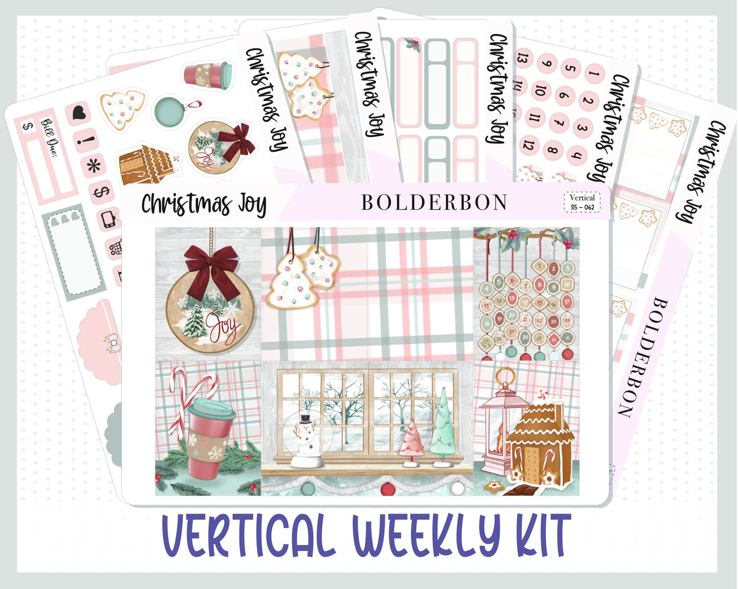 CHRISTMAS JOY || 7x9 Vertical Planner Sticker Kit