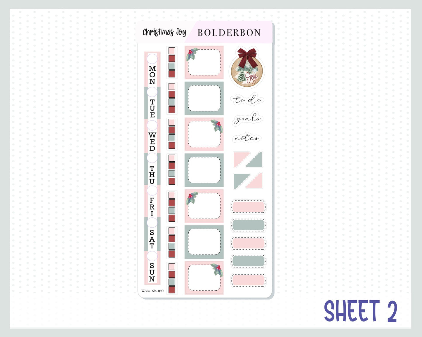 CHRISTMAS JOY Hobonichi Weeks || Weekly Planner Sticker Kit