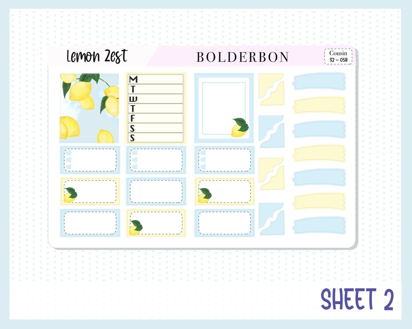 LEMON ZEST || Hobonichi Cousin Planner Sticker Kit