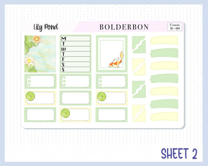 LILY POND || Hobonichi Cousin Planner Sticker Kit