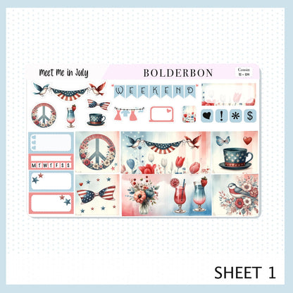 MEET ME IN JULY Hobonichi Cousin || Planner Sticker Kit