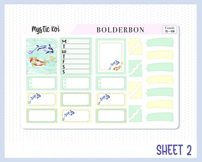 MYSTIC KOI || Hobonichi Cousin Planner Sticker Kit